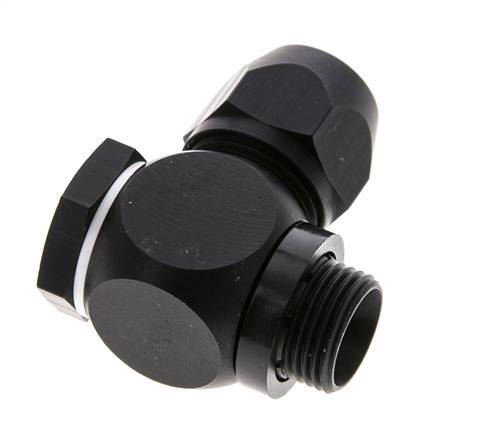 12x9mm & G3/8'' Aluminium L-Vorm Knelfitting Buitendraad 10bar Kunststof en Polyamide