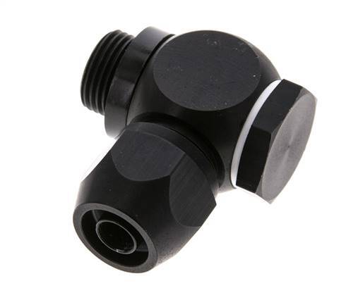 12x9mm & G3/8'' Aluminium L-Vorm Knelfitting Buitendraad 10bar Kunststof en Polyamide