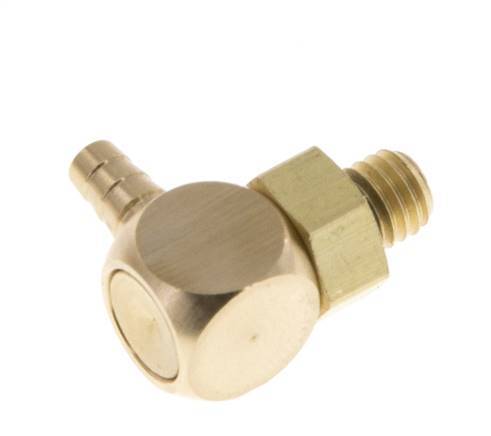 3 mm & M5 Messing L-Slangpilaar Met Buitendraad NBR Afdichting Draaibaar [2 Stuks]