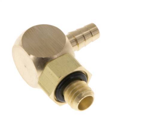 3 mm & M5 Messing L-Slangpilaar Met Buitendraad NBR Afdichting Draaibaar [2 Stuks]