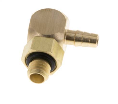 3 mm & M5 Messing L-Slangpilaar Met Buitendraad NBR Afdichting Draaibaar [2 Stuks]