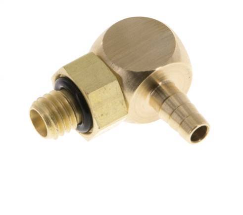 3 mm & M5 Messing L-Slangpilaar Met Buitendraad NBR Afdichting Draaibaar [2 Stuks]