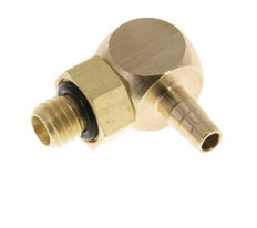 3 mm & M5 Messing L-Slangpilaar Met Buitendraad NBR Afdichting Draaibaar [2 Stuks]