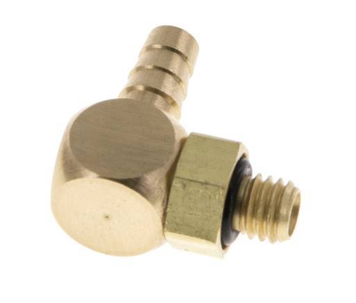4 mm & M5 Messing L-Slangpilaar Met Buitendraad NBR Afdichting Draaibaar [2 Stuks]