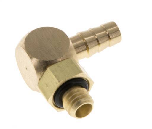 4 mm & M5 Messing L-Slangpilaar Met Buitendraad NBR Afdichting Draaibaar [2 Stuks]