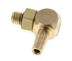 4 mm & M5 Messing L-Slangpilaar Met Buitendraad NBR Afdichting Draaibaar [2 Stuks]