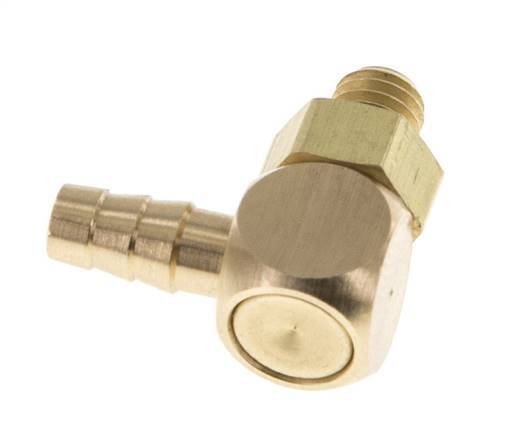 4 mm & M5 Messing L-Slangpilaar Met Buitendraad NBR Afdichting Draaibaar [2 Stuks]