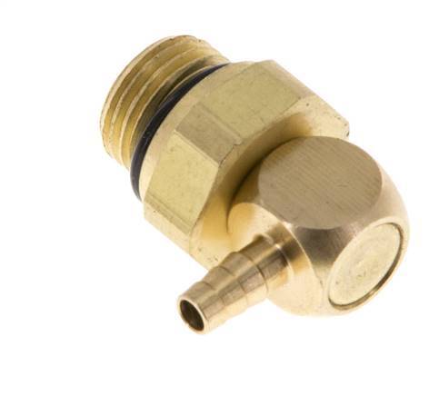 3 mm & G1/8'' Messing L-Slangpilaar Met Buitendraad NBR Afdichting Draaibaar [2 Stuks]