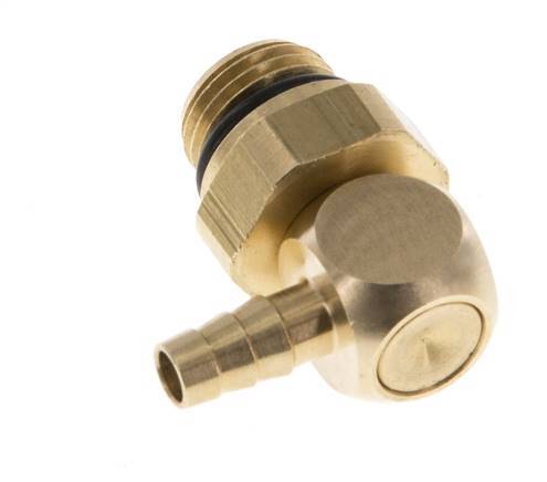 4 mm & G1/8'' Messing L-Slangpilaar Met Buitendraad NBR Afdichting Draaibaar