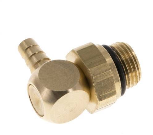 4 mm & G1/8'' Messing L-Slangpilaar Met Buitendraad NBR Afdichting Draaibaar