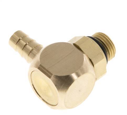 6 mm & G1/8'' Messing L-Slangpilaar Met Buitendraad NBR Afdichting Draaibaar [2 Stuks]