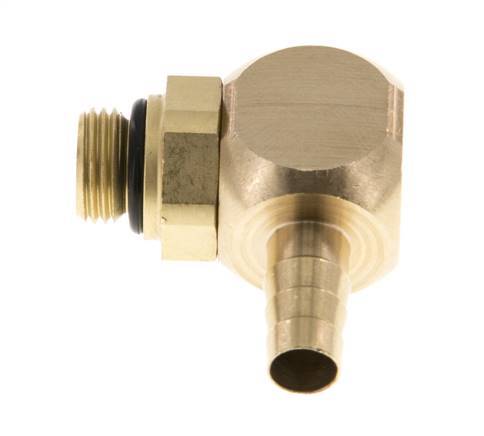 6 mm & G1/8'' Messing L-Slangpilaar Met Buitendraad NBR Afdichting Draaibaar [2 Stuks]