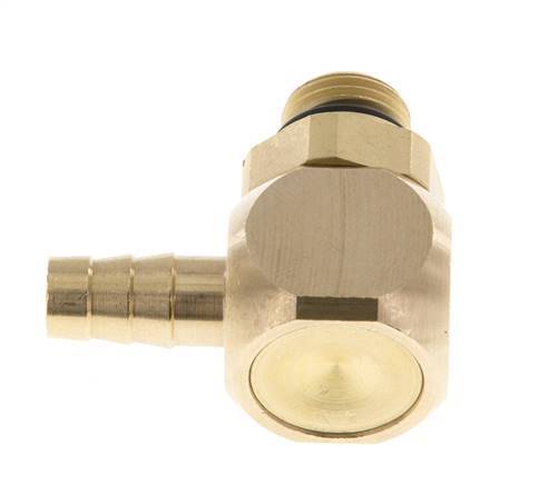 6 mm & G1/8'' Messing L-Slangpilaar Met Buitendraad NBR Afdichting Draaibaar [2 Stuks]