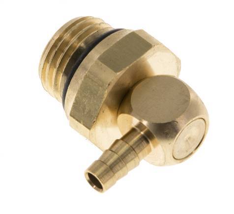 4 mm & G1/4'' Messing L-Slangpilaar Met Buitendraad NBR Afdichting Draaibaar