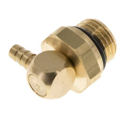 4 mm & G1/4'' Messing L-Slangpilaar Met Buitendraad NBR Afdichting Draaibaar