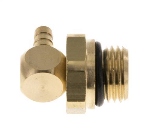 4 mm & G1/4'' Messing L-Slangpilaar Met Buitendraad NBR Afdichting Draaibaar
