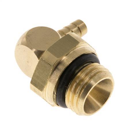 4 mm & G1/4'' Messing L-Slangpilaar Met Buitendraad NBR Afdichting Draaibaar
