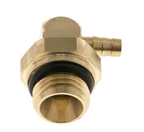 4 mm & G1/4'' Messing L-Slangpilaar Met Buitendraad NBR Afdichting Draaibaar