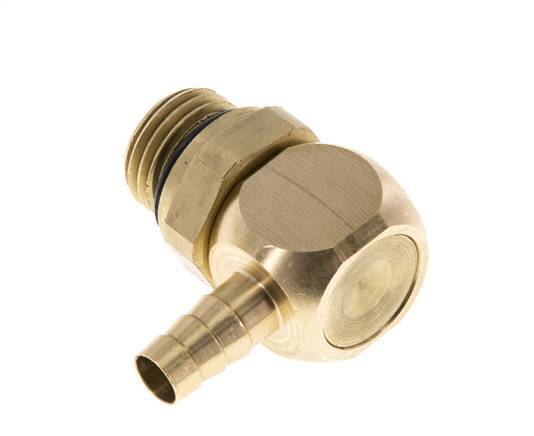 6 mm & G1/4'' Messing L-Slangpilaar Met Buitendraad NBR Afdichting Draaibaar