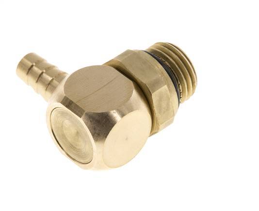 6 mm & G1/4'' Messing L-Slangpilaar Met Buitendraad NBR Afdichting Draaibaar