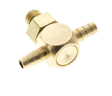 3 mm & M5 Messing T-slangpilaar met buitendraad NBR Afdichting