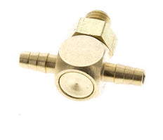 3 mm & M5 Messing T-slangpilaar met buitendraad NBR Afdichting