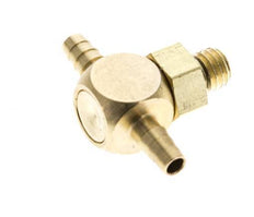 3 mm & M5 Messing T-slangpilaar met buitendraad NBR Afdichting