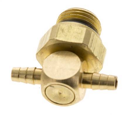 3 mm & G1/8'' Messing T-slangpilaar met buitendraad NBR Afdichting