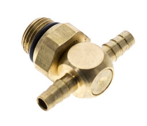 4 mm & G1/8'' Brass Tee Hose Barb with Male Threads NBR