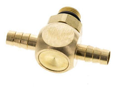 6 mm & G1/8'' Messing T-slangpilaar met buitendraad NBR Afdichting