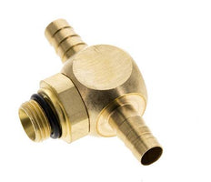 6 mm & G1/8'' Messing T-slangpilaar met buitendraad NBR Afdichting