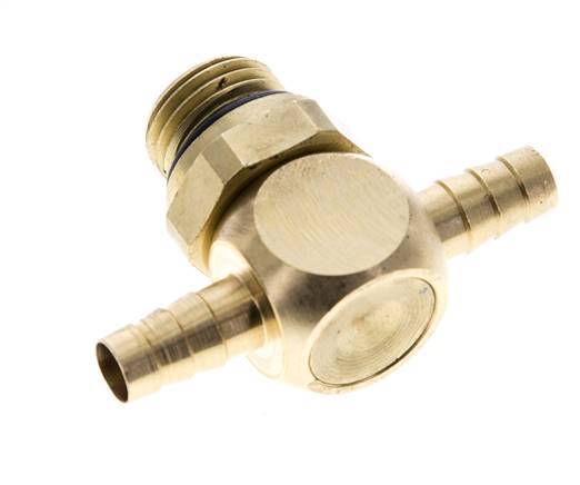 6 mm & G1/4'' Messing T-slangpilaar met buitendraad NBR Afdichting