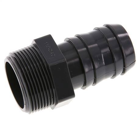 40 mm & G1-1/2'' PVC-U Slangpilaar Buitendraad 89mm EN 1452-3