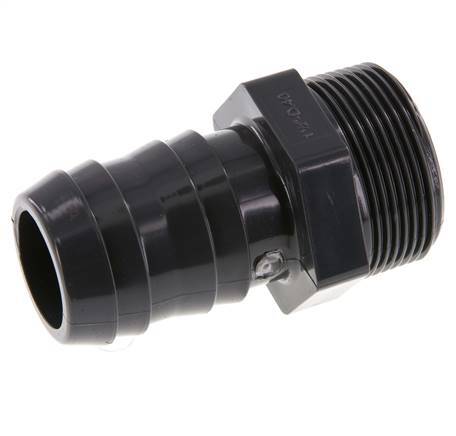 40 mm & G1-1/2'' PVC-U Slangpilaar Buitendraad 89mm EN 1452-3