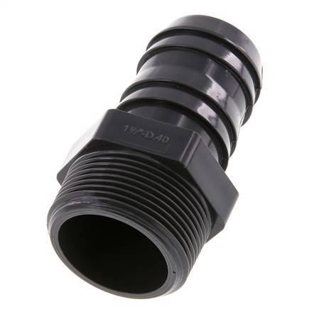 40 mm & G1-1/2'' PVC-U Slangpilaar Buitendraad 89mm EN 1452-3