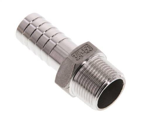 19 mm (3/4'') & 3/4''NPT Stainless Steel 1.4408 Hose Barb Male