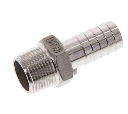 19 mm (3/4'') & 3/4''NPT Stainless Steel 1.4408 Hose Barb Male