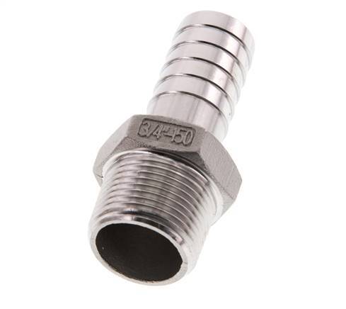 19 mm (3/4'') & 3/4''NPT Stainless Steel 1.4408 Hose Barb Male