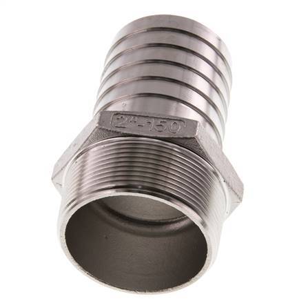 50 mm (2'') & 2''NPT Stainless Steel 1.4408 Hose Barb Male