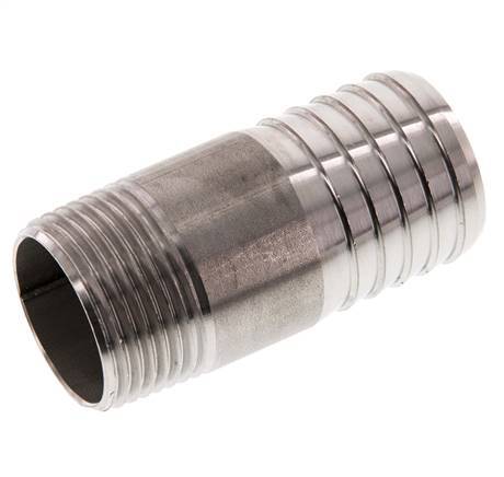 32 mm & R1'' RVS 1.4571 Slangpilaar Buitendraad 70mm