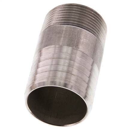 40 mm & R1-1/4'' RVS 1.4571 Slangpilaar Buitendraad 70mm