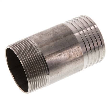 60 mm & R2'' RVS 1.4571 Slangpilaar Buitendraad 100mm