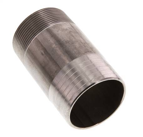 60 mm & R2'' RVS 1.4571 Slangpilaar Buitendraad 100mm