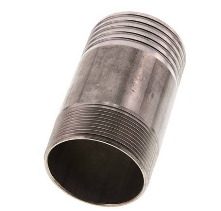 60 mm & R2'' RVS 1.4571 Slangpilaar Buitendraad 100mm