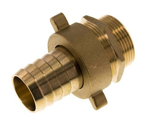 32 mm & G1-1/4'' Messing Slangpilaar Buitendraad Vlakke NBR Afdichting Vleugelmoer
