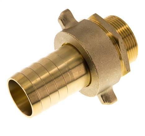 38 mm & G1-1/2'' Messing Slangpilaar Buitendraad Vlakke NBR Afdichting Vleugelmoer