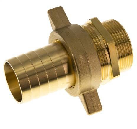 38 mm & G1-1/2'' Messing Slangpilaar BuitendraadConische Afdichting NBR Afdichting Vleugelmoer