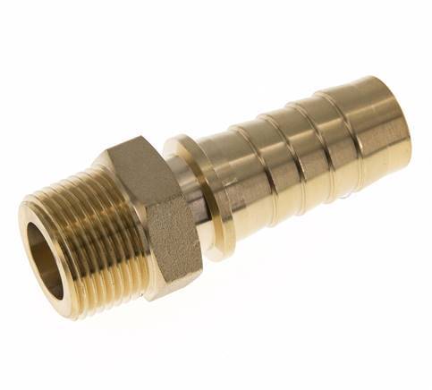 25x40 mm & R1'' Messing Slangpilaar met Buitendraad DIN EN 14423