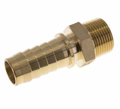 25x40 mm & R1'' Messing Slangpilaar met Buitendraad DIN EN 14423