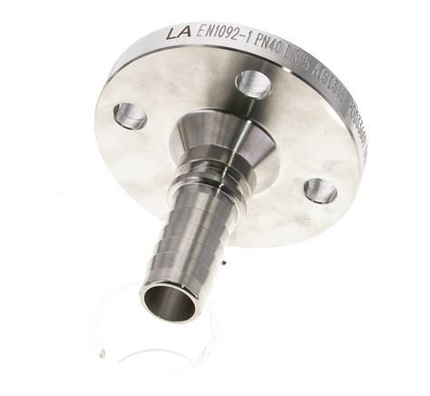 25x40 mm Stainless Steel 1.4401 Hose Pillar with Flange PN 10/16/25/40 DIN EN 14423 / DIN 2826